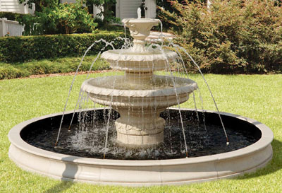  Garden Fountain, Cast Stone Garden Fountain with Pool-Pond